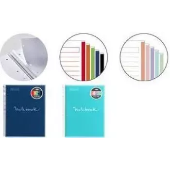 MIQUELRIUS College Block Notebook EMOTIONS, DIN A5, różowy w kratkę, 120 kartek, papier biały 90 g/m², oprawa spiralna, 4 dziurki, 1 sztuka (MR46105)