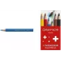 Caran d'Ache Swisscolor Aquarelle rozpuszczalne w wodzie kredki ołówkowe, zestaw 6, drewno cedrowe, sześciokątne 1286.806