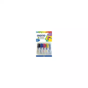 GIOTTO Extra Fine zestaw farb gwaszowych, 5 x 10 ml tuby aluminiowe, kolory mieszane (biały, żółty podstawowy, czerwony podstawowy, niebieski podstawowy, czarny) F65440000