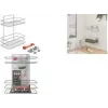 Metaltex Reflex LUXY Podwójny wieszak na ręczniki z półką, mocowanie próżniowe VacuumFix, srebrny 403342000