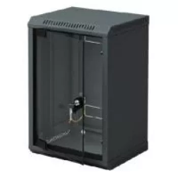 Triton szafka ścienna 10 inch 6U o głębokości 300mm, szklane drzwi, czarna RAL 9005 RBA-06-AS3-BAX-C1