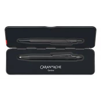 CARAN D'ACHE Fixpencil BLACK CODE Uchwyt na ołówek, 2 mm, matowy czarny sześciokątny korpus aluminiowy 22.496