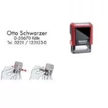 Trodat Printy 4910 4.0 Automatyczny Samotuszujący Stempel Tekstowy, 3 Linie, Czarny 53536