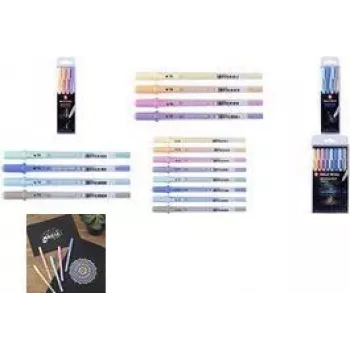 Zestaw piór żelowych SAKURA Gelly Roll Moonlight Pastel, 8 różnych kolorów fluorescencyjnych, 0,5 mm cienka końcówka POXPGBMOO8