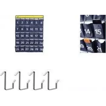 Organizer ścienny na smartfony Kangaro z 30 numerowanymi kieszeniami, szara tkanina, do montażu na ścianie (K-01501)