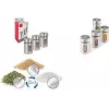 Zestaw pojemników na przyprawy Metaltex Shake Line, 3 sztuki, szkło ze stali nierdzewnej i plastikowymi obrotowymi pokrywkami, 100 ml każdy 259851000