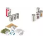 Zestaw pojemników na przyprawy Metaltex Shake Line, 3 sztuki, szkło ze stali nierdzewnej i plastikowymi obrotowymi pokrywkami, 100 ml każdy 259851000