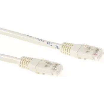 Kabel krosowy ACT Cat6a U/UTP, 0,25m, kość słoniowa, RJ45, 10Gbps, 500MHz IB3352