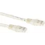 Kabel krosowy ACT Cat6a U/UTP, 0,25m, kość słoniowa, RJ45, 10Gbps, 500MHz IB3352