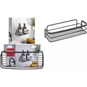 Metaltex Origin LAVA Półka ścienna 1-poziomowa, metal powlekany Touch-Therm, czarna 401104000