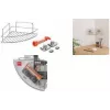 Półka narożna Metaltex Reflex LUXY & VacuumFix, srebrna, 1-poziomowa, montaż bez wiercenia 403330000