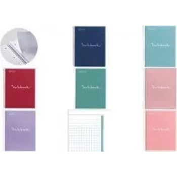 MIQUELRIUS Collegeblock Notebook EMOTIONS, DIN A4, czerwony w kratkę, 80 arkuszy, wysokiej jakości biały papier, 90 g/m², 1 sztuka (MR46060)
