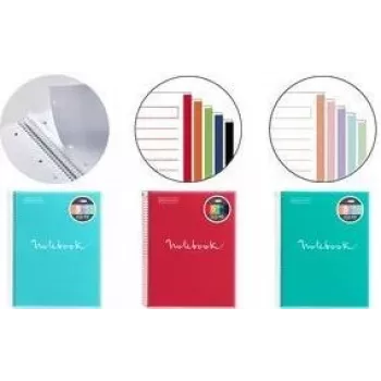 MIQUELRIUS Collegeblock Zeszyt EMOTIONS, DIN A4, Turkusowy w Kratkę, 120 Kartek, Papier Biały 90 g/m², Oprawa Spirali, 4 Dziurki, Mikroperforacja, 1 Sztuka (MR46073)