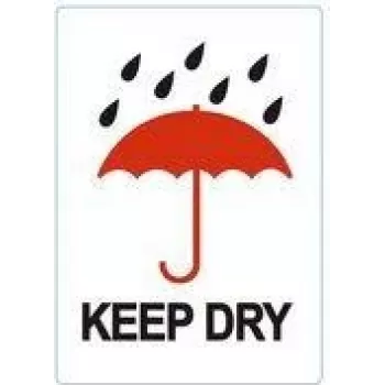 RILLPRINT KEEP DRY Etykiety Ostrzegawcze z Trwałym Klejem, Biało/Czerwono/Czarne, 74 x 105 mm, 500 Etykiet na Rolce 76960
