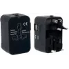 PAVO Uniwersalny adapter podróżny z ładowaniem USB (US/AU/EU/UK), czarny 8025329