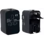 PAVO Uniwersalny adapter podróżny z ładowaniem USB (US/AU/EU/UK), czarny 8025329
