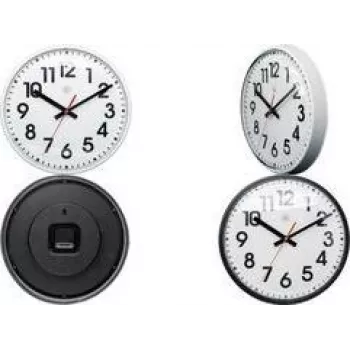 NEXTIME NXT Zegar ścienny kwarcowy 260 mm Biała tarcza Czarne cyfry Obudowa plastikowa 7308WI