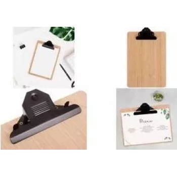 EUROPEL Menu Clipboard, DIN A4, Portrait, Bamboo, Black Clip - 1 sztuka (197012)