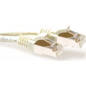 ACT Ivory 0,5m S/FTP CAT6A Patch Cable bez zaczepów z łącznikami RJ45 FB6000