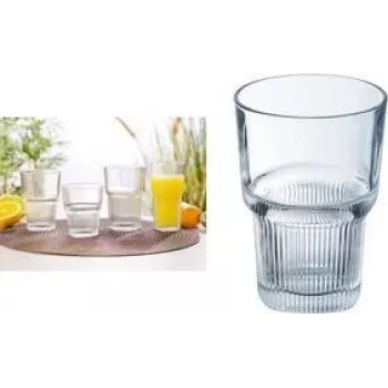 Esmeyer Arcoroc Starline Zestaw Szklanek do Napojów, 460 ml, Szkło Hartowane, Zmywarka, Szklanki do Stosowania, 6 Sztuk 384-6736