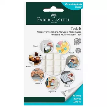 Faber-Castell Tack-It masa mocująca, usuwalna i wielokrotnego użytku, biała, 84 sztuki (589150)