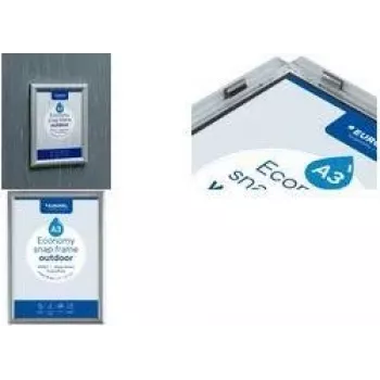 EUROPEL Economy Outdoor A5 ramka na zatrzaski, anodowane aluminium, 25 mm profil zaokrąglony, srebrna 355132