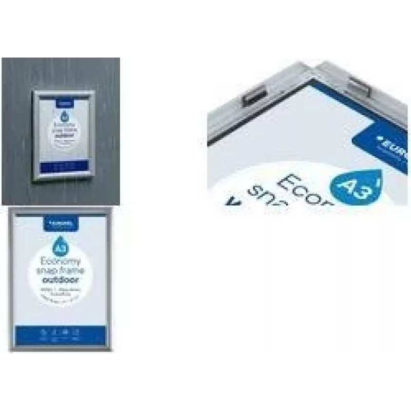 EUROPEL Economy Outdoor A5 ramka na zatrzaski, anodowane aluminium, 25 mm profil zaokrąglony, srebrna 355132