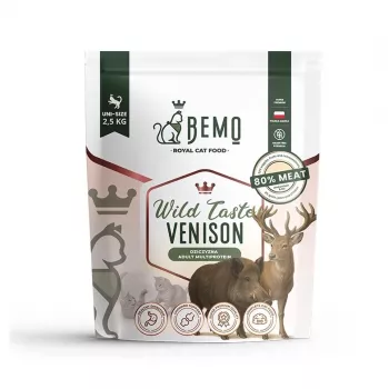BEMO Cat Wild Taste Venison - Sucha karma dla kotów - 2,5 kg