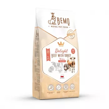 BEMO Delight Wołowina z Indykem Sucha Karma dla Psów 15kg