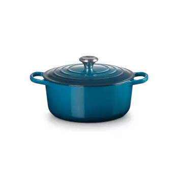 Le Creuset Signature okrągły garnek żeliwny, 26 cm, 5,3 l, Marseille Blue