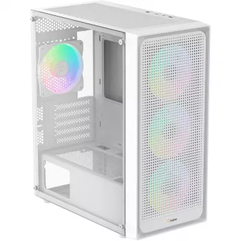 Obudowa komputerowa Ocypus Gamma C50 ARGB Biała Mid-Tower, Hartowane Szkło, 3x Wentylatory ARGB