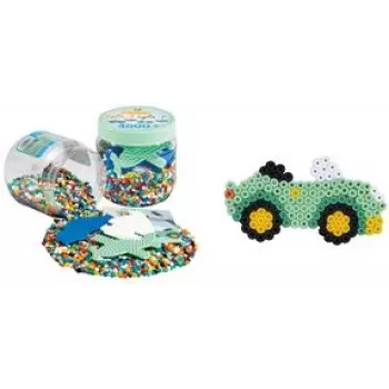 Hama Midi koraliki do zaprasowywania i podstawki, 5,0 mm, różne kolory, w plastikowym pudełku do przechowywania 00002053