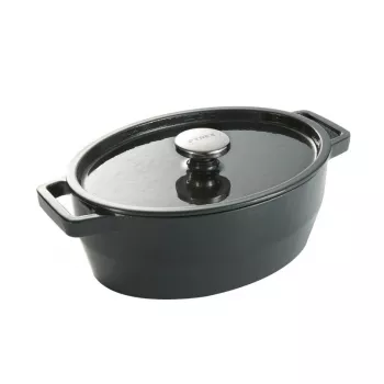 Pyrex żeliwny owalny garnek do zapiekanek 5,8 l szary 33x25 cm