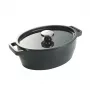 Pyrex żeliwny owalny garnek do zapiekanek 5,8 l szary 33x25 cm