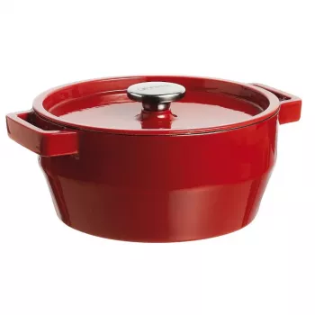 Pyrex żeliwny okrągły garnek 2,2L Ø20cm czerwony