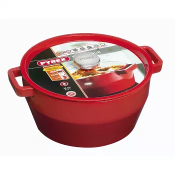 PYREX Garnek żeliwny 6,8L Okrągły 28cm Czerwony