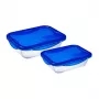 PYREX Cook&Go szklany pojemnik z pokrywką, zestaw 2 szt.