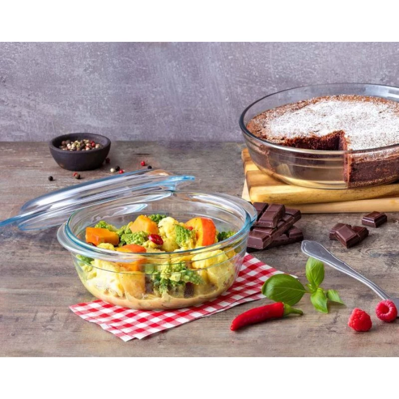 PYREX Essentials Szklane Naczynie z Pokrywką 1,4L Ø17cm