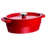 Pyrex żeliwne owalne naczynie do zapiekanek 3,8 l czerwone 29x21 cm