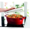 Pyrex żeliwne owalne naczynie do zapiekanek 3,8 l czerwone 29x21 cm