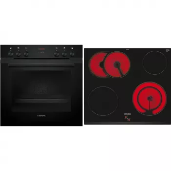 Siemens EQ212KAAB Zestaw Piekarnika do Zabudowy z Płytą Ceramiczną