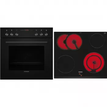 Siemens EQ110KAVB Zestaw Piekarnika i Płyty do Zabudowy, 71 L, Płyta Ceramiczna, Stal Nierdzewna