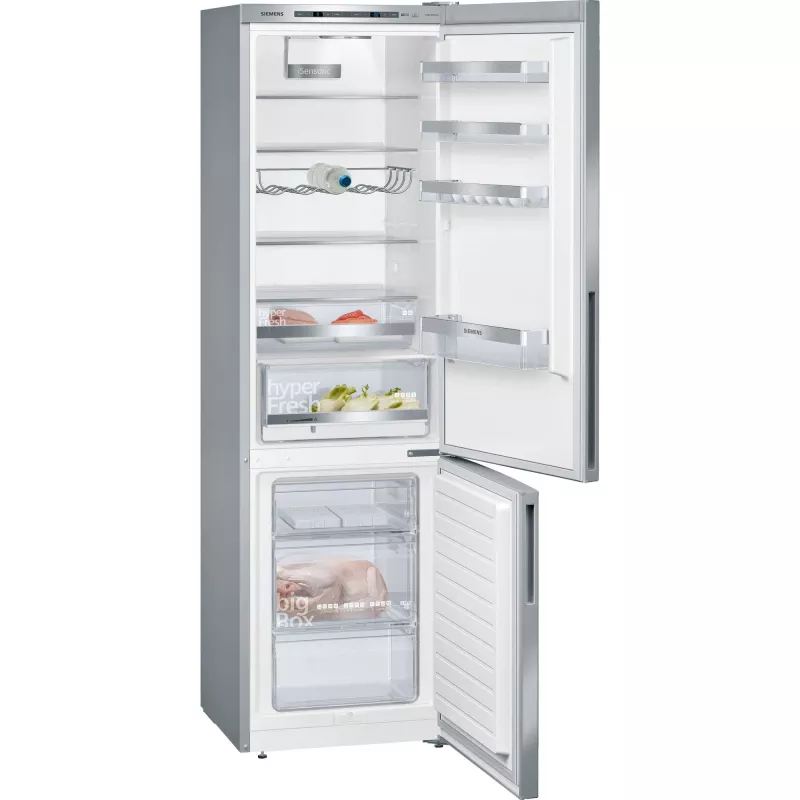 Siemens KG39EALCA iQ500 Wolnostojąca Chłodziarko-Zamrażarka 201 cm Wysokość Klasa Efektywności Energetycznej C Srebrna
