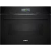 Siemens CS736G1B1 iQ700 kompaktowy piekarnik do zabudowy z funkcją pary, 47 L, wyświetlacz dotykowy TFT, Home Connect, czarny