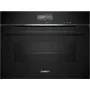 Siemens CS736G1B1 iQ700 kompaktowy piekarnik do zabudowy z funkcją pary, 47 L, wyświetlacz dotykowy TFT, Home Connect, czarny