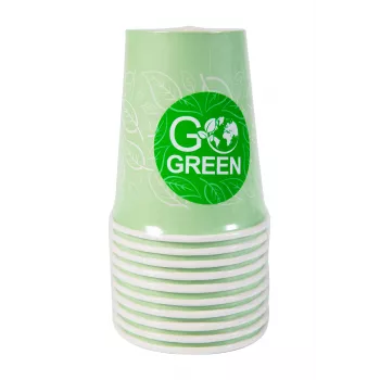 GOGREEN kompostowalny zestaw naczyń piknikowych dla 4 osób, 24 elementy, na bazie roślin, naturalna biel