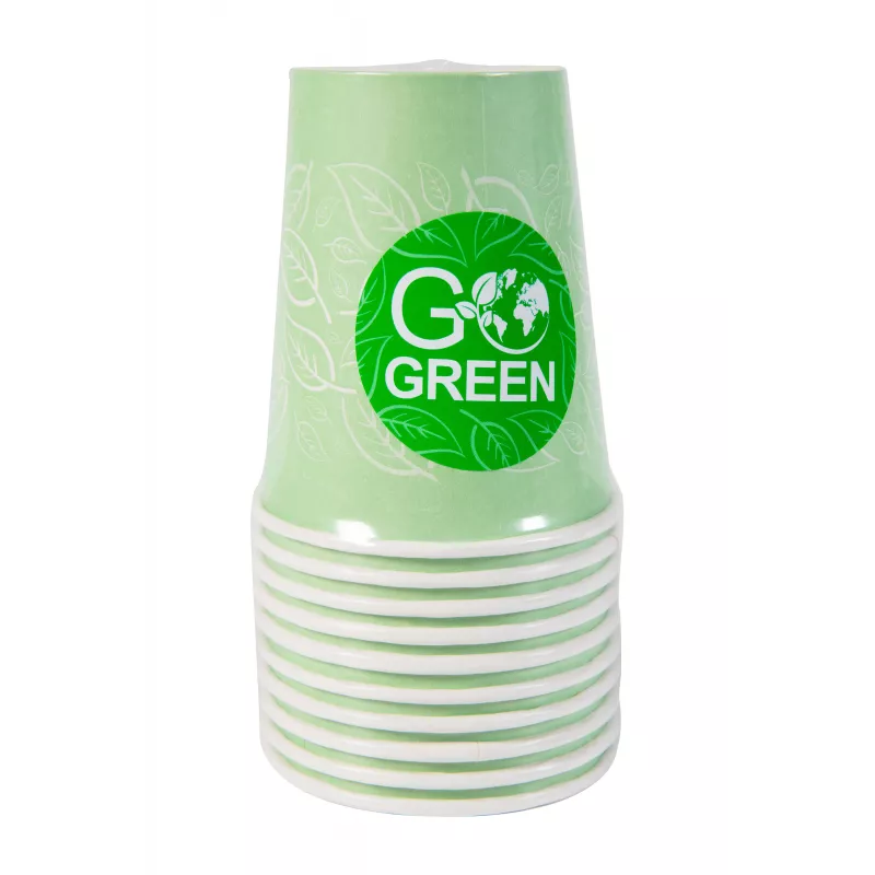 GOGREEN kompostowalny zestaw naczyń piknikowych dla 4 osób, 24 elementy, na bazie roślin, naturalna biel