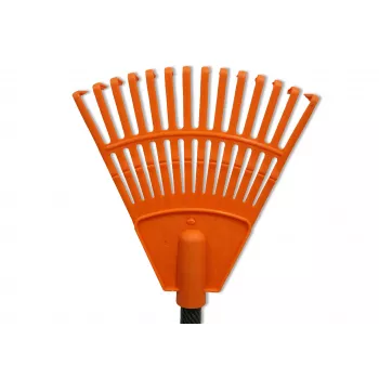 HORTUS Małe grabie ręczne z uchwytem, pomarańczowe, głowica 20 cm, 14 zębów