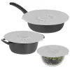 ASI COLLECTION Zestaw 3 silikonowych pokrywek Ø20/26/30cm Szary