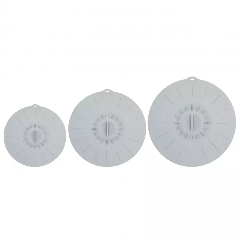 ASI COLLECTION Zestaw 3 silikonowych pokrywek Ø20/26/30cm Szary